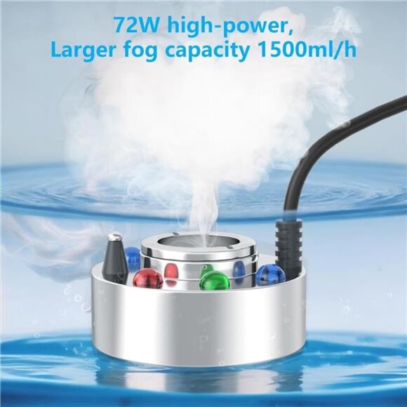 High Power Mist Maker, 1500ML/H Large Volume Mist Fogger with 6 LED Light Fog - Picture 2 of 8